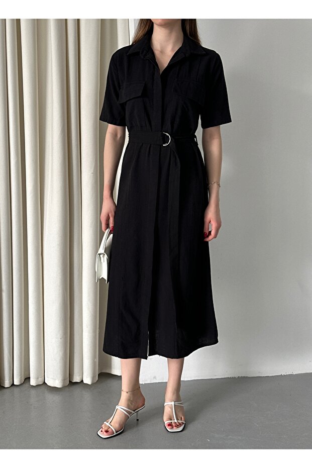 KUŞAKLI FİLAM ELBİSE - 1