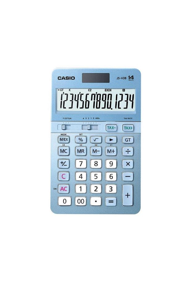 JS-40B-BU Mavi Profesyonel 14 Hane Masa Üstü Hesap Makinesi - 1