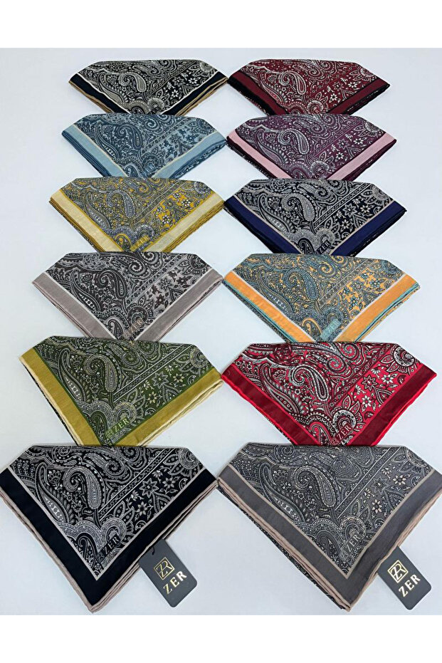 وشاح ناعم مربع منقوش عرقيًا - 2