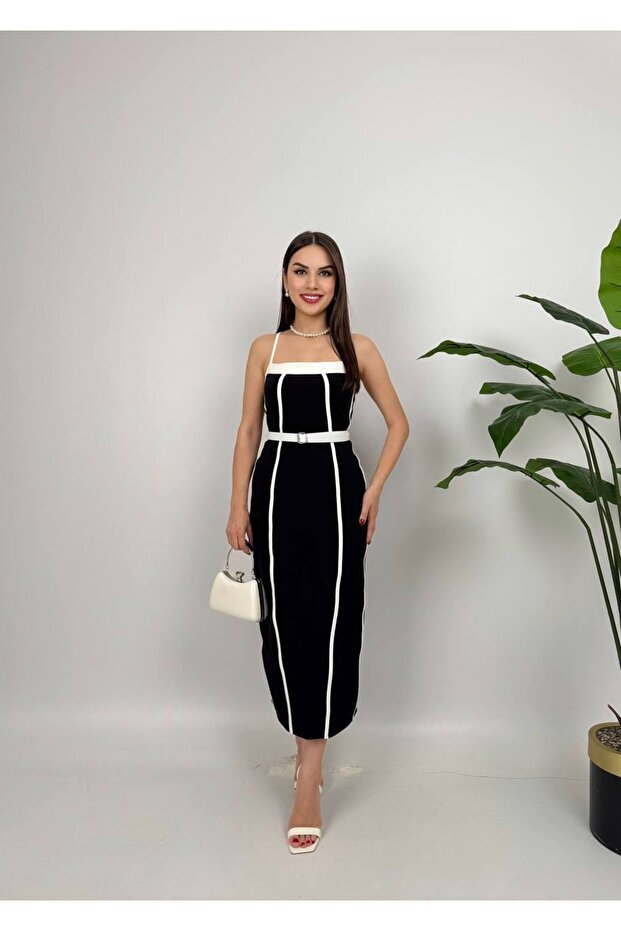 biye detaylı elbise - 1