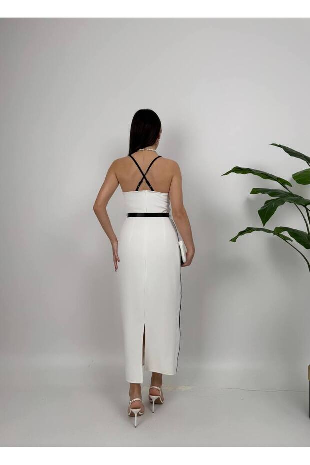 biye detaylı elbise - 2