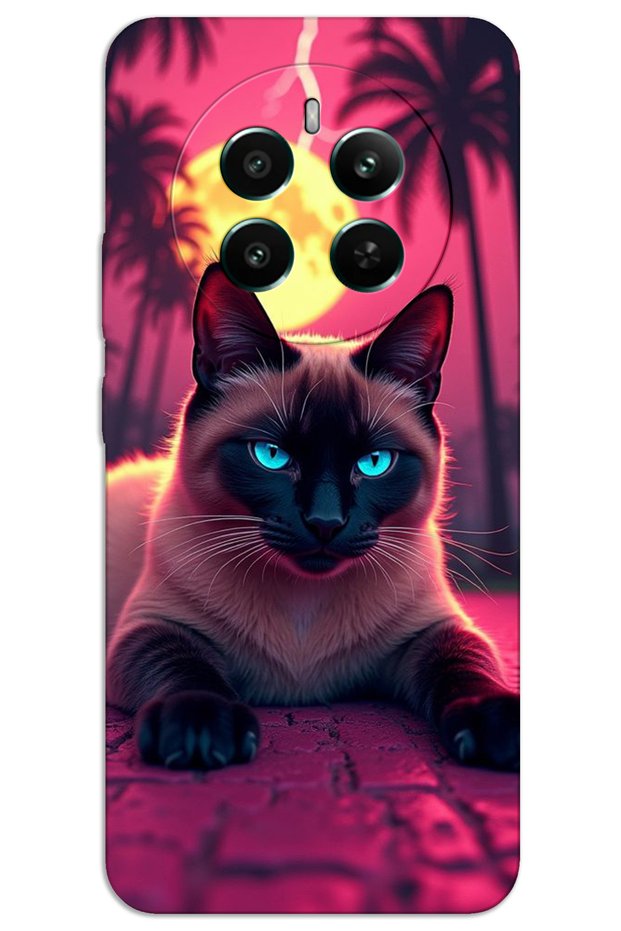 Realme 12 Pro Case Hd Pattern Printed Back Cover - Tense Cat