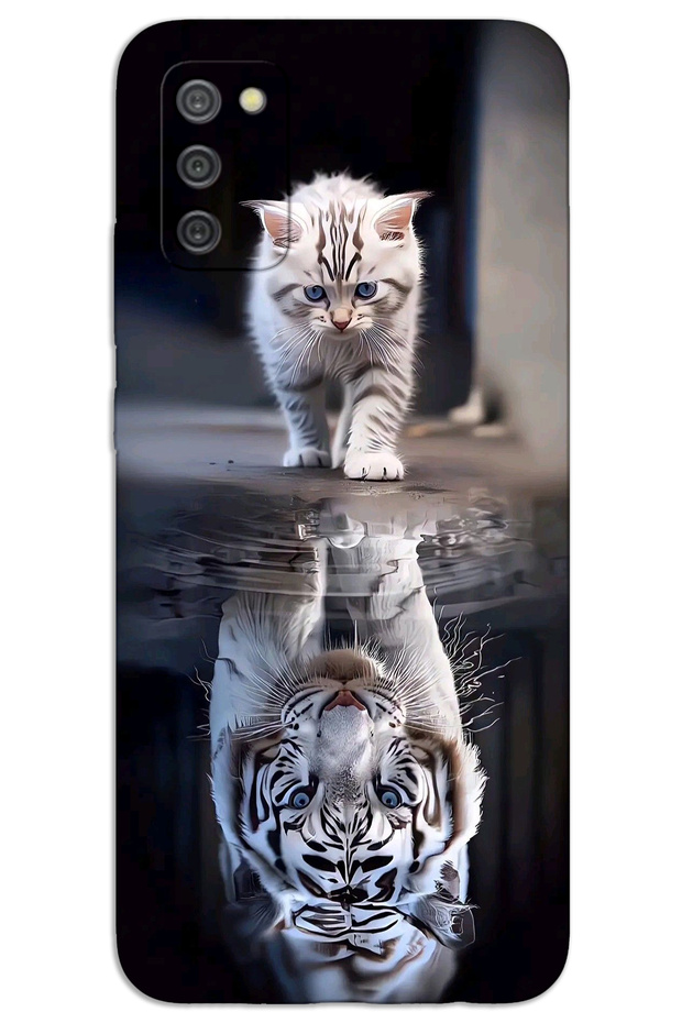 Samsung Galaxy A02S Case Hd Pattern Printed Back Cover - Cat Reflection