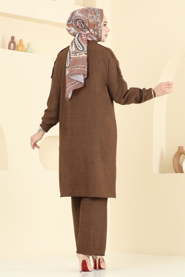 Önü Çıtçıtlı Sofia Takım 442DVL817-MS Kahve - 4