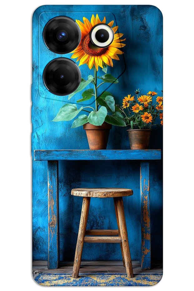 Tecno Camon 20 Case Hd Pattern Printed Back Cover - Art Stool Flower