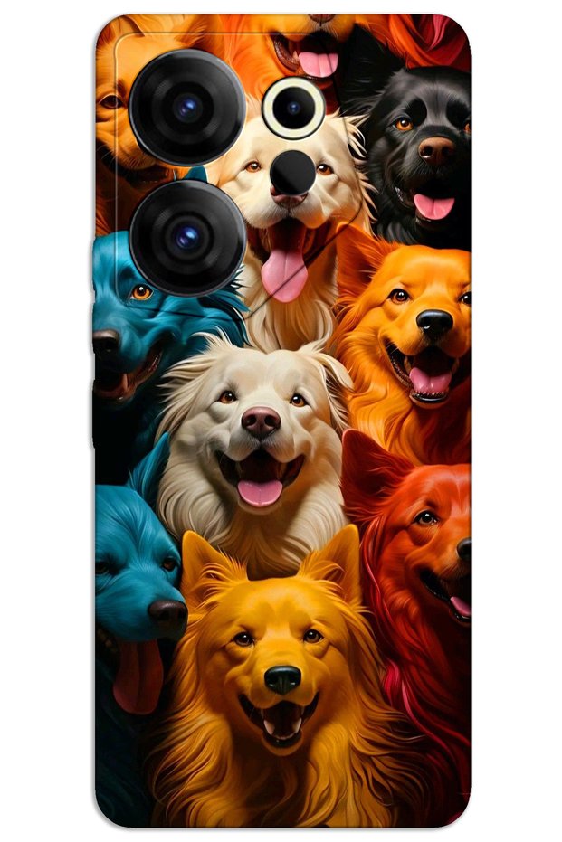 Tecno Camon 20 Premier 5g Case Hd Pattern Printed Back Cover - Colorful Dogs