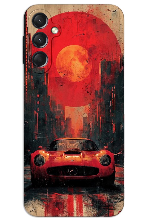 Samsung Galaxy M14 Case Hd Pattern Printed Back Cover - Red Mercedes