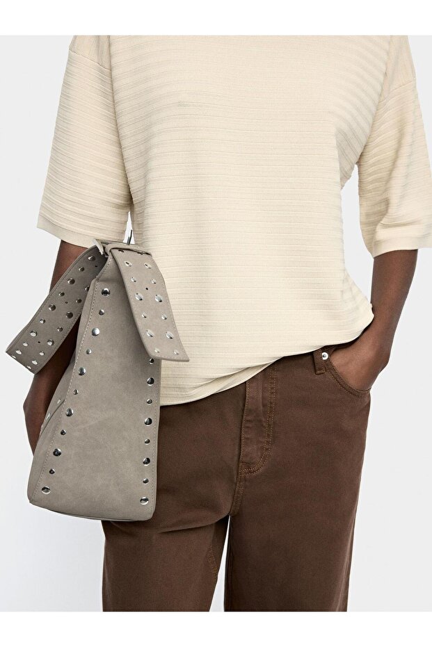 Fitilli Örme Kısa Kollu Kazak - 4