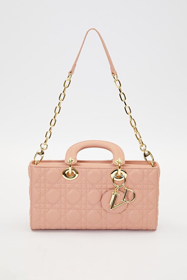 K.Pink Rectangular Model Handbag with Accessories - 2