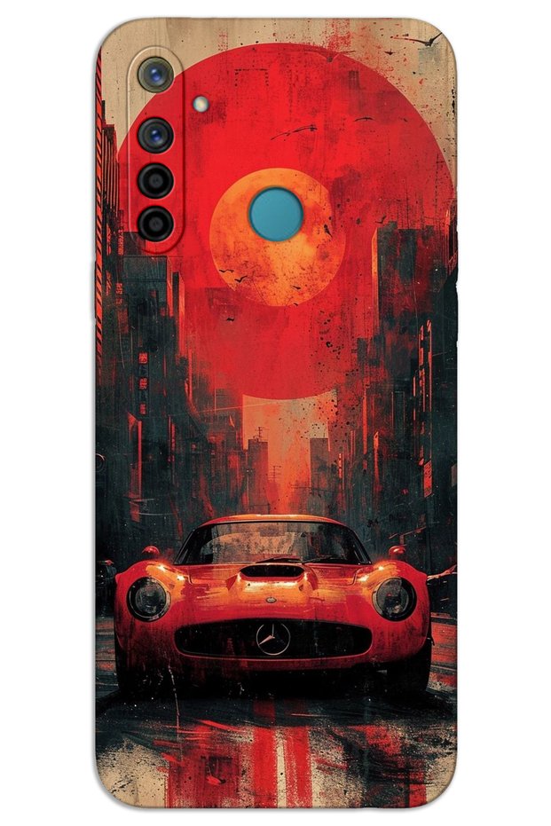 Realme 6I Case Hd Pattern Printed Back Cover - Red Mercedes