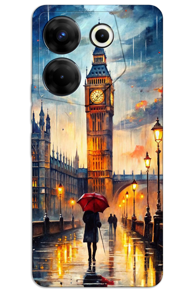 Tecno Camon 20 Case Hd Pattern Printed Back Cover - Clock Tower