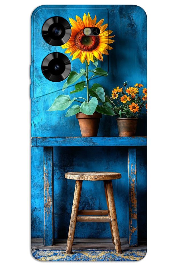غطاء خلفي مطبوع بنمط HD لهاتف Tecno Pova 5 - Art Stool Flower