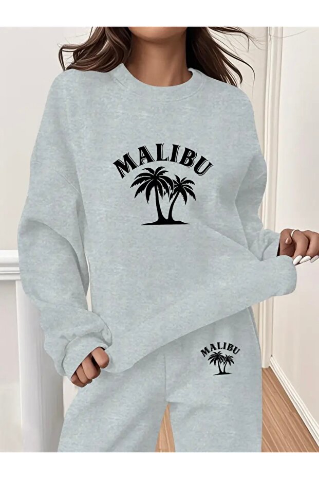 طقم بدلة رياضية MALIBU للجنسين برقبة دائرية سفلية/علوية