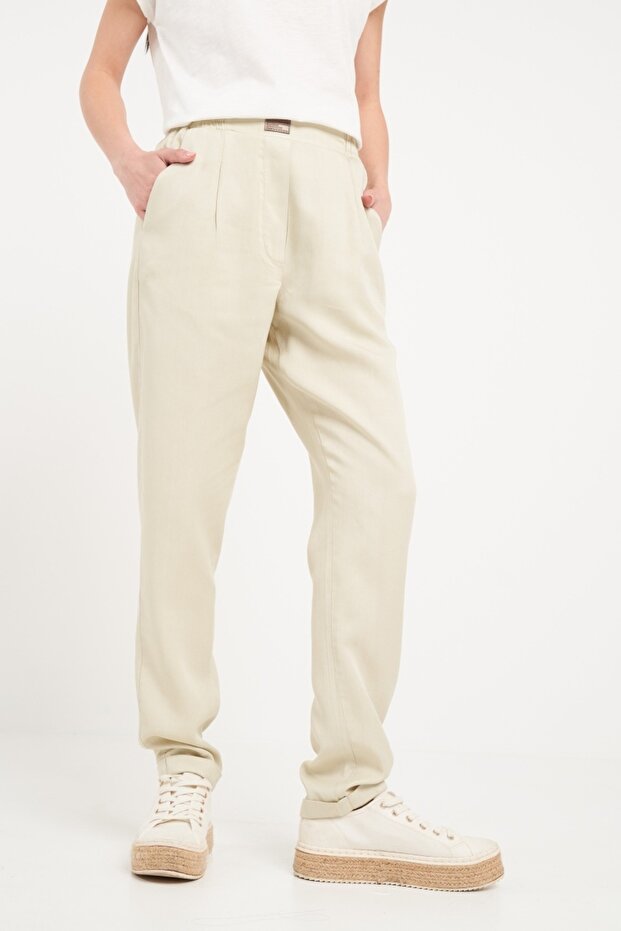 Women's solid color pants - 2