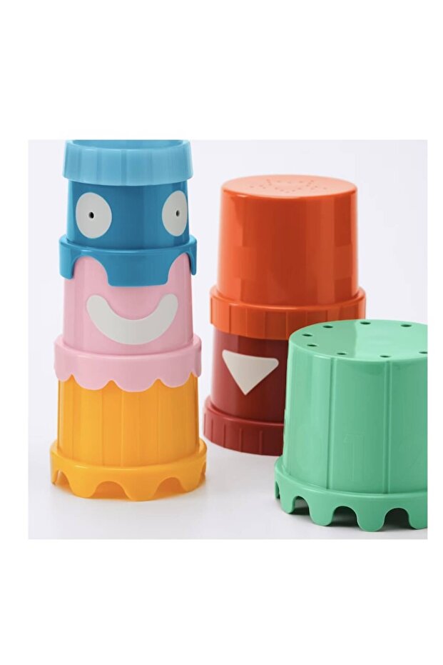 Tower game with 7 buildable pieces, Multicolor - 3