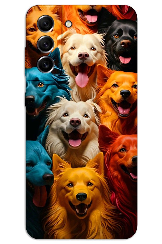 Samsung Galaxy S21 Case Hd Pattern Printed Back Cover - Colorful Dogs