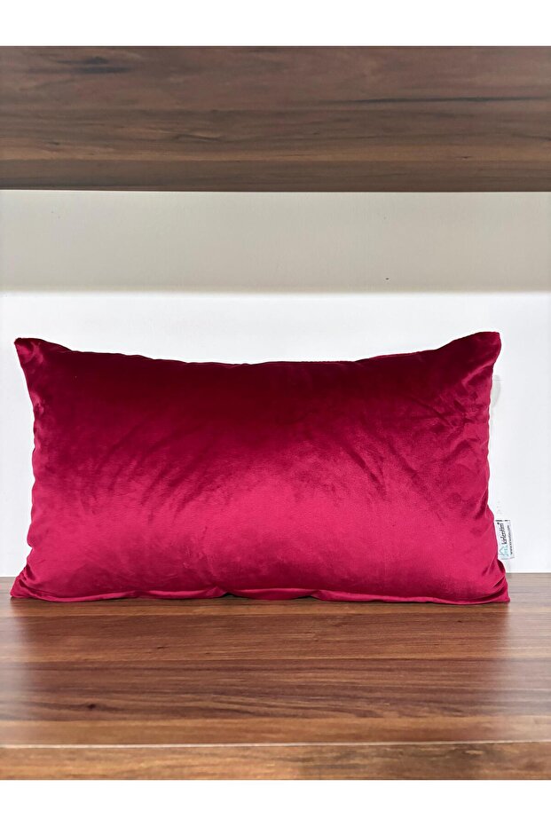 Plain Burgundy Velvet Throw Pillow Cover