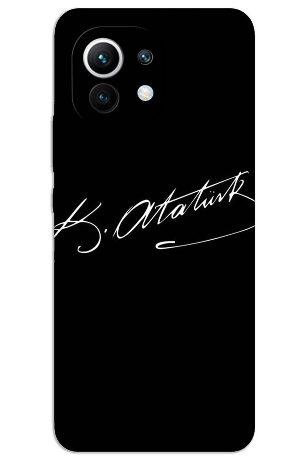 Xiaomi Mi 11 Case Hd Pattern Printed Back Cover - Ataturk Signature