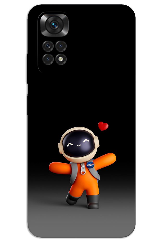 Xiaomi Redmi Note 11 Case Hd Pattern Printed Back Cover - Astronaut Heart