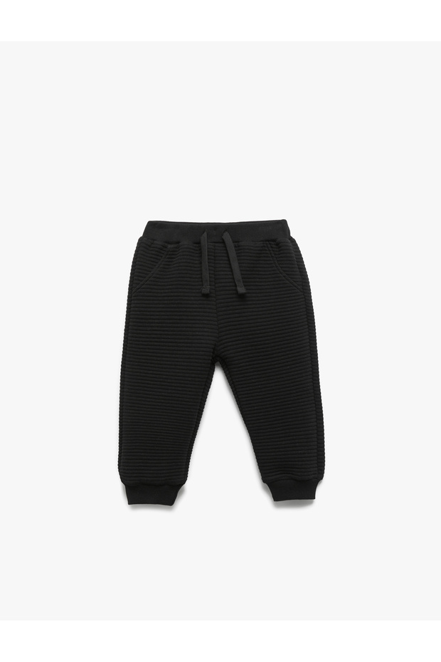 Basic Jogger Sweatpants with Cotton Lace-Up Waist