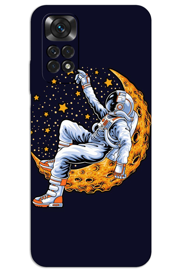 غطاء خلفي مطبوع بنمط HD لهاتف Xiaomi Redmi Note 11 - رائد الفضاء القمر