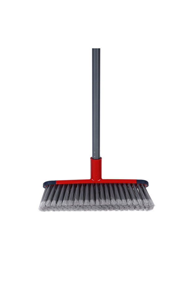 One Click Floor Broom/Red&Grey