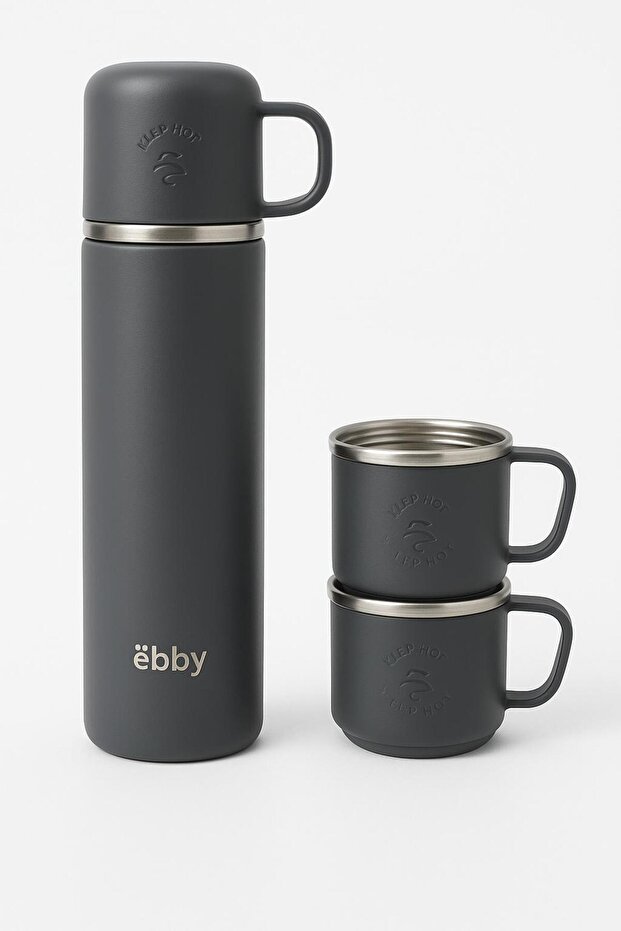 Çelik Termos 3lü set Kamp Termos - 2