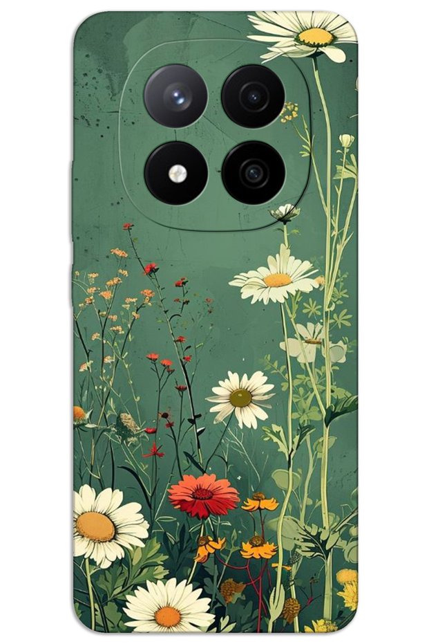 Xiaomi Redmi Note 14 Pro Plus Case Hd Pattern Printed Back Cover - Green Daisy