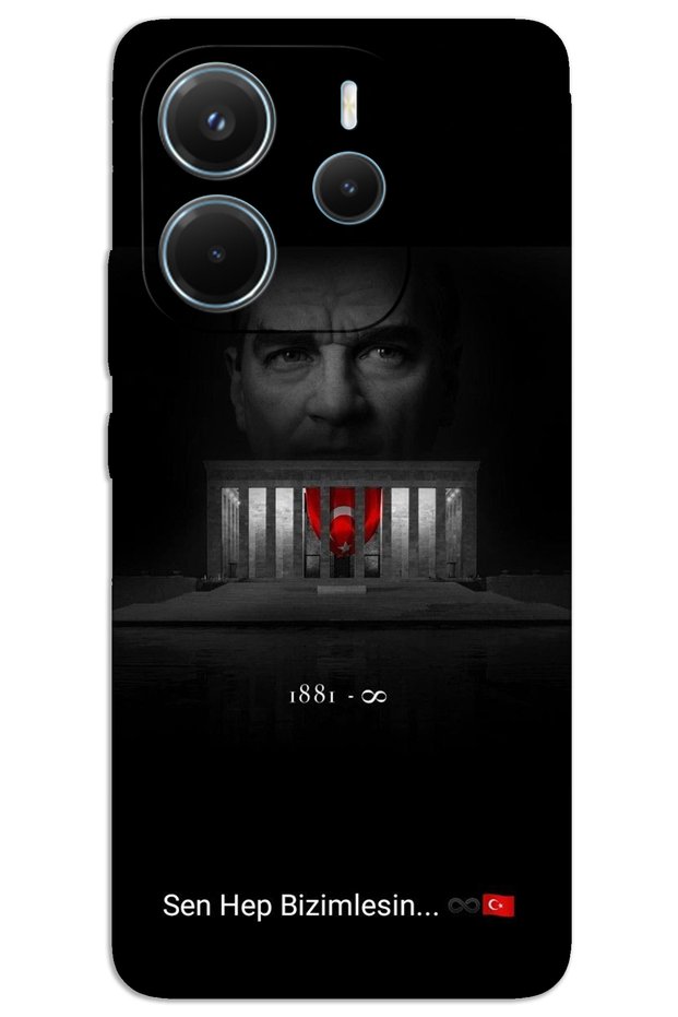 Xiaomi Redmi Note 14 Case Hd Pattern Printed Back Cover - Atatürk Bizimlesin