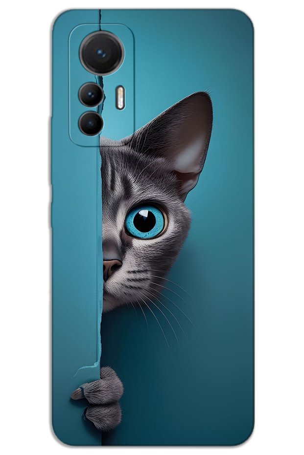 Xiaomi Mi 12 Lite Case Hd Pattern Printed Back Cover - Blue Eyed Cat
