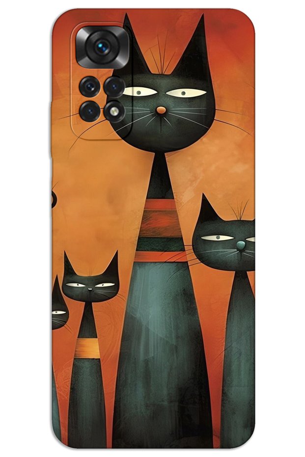 حافظة هاتف Xiaomi Redmi Note 11 Pro 5G ذات غطاء خلفي مطبوع بنمط HD - Art Cat