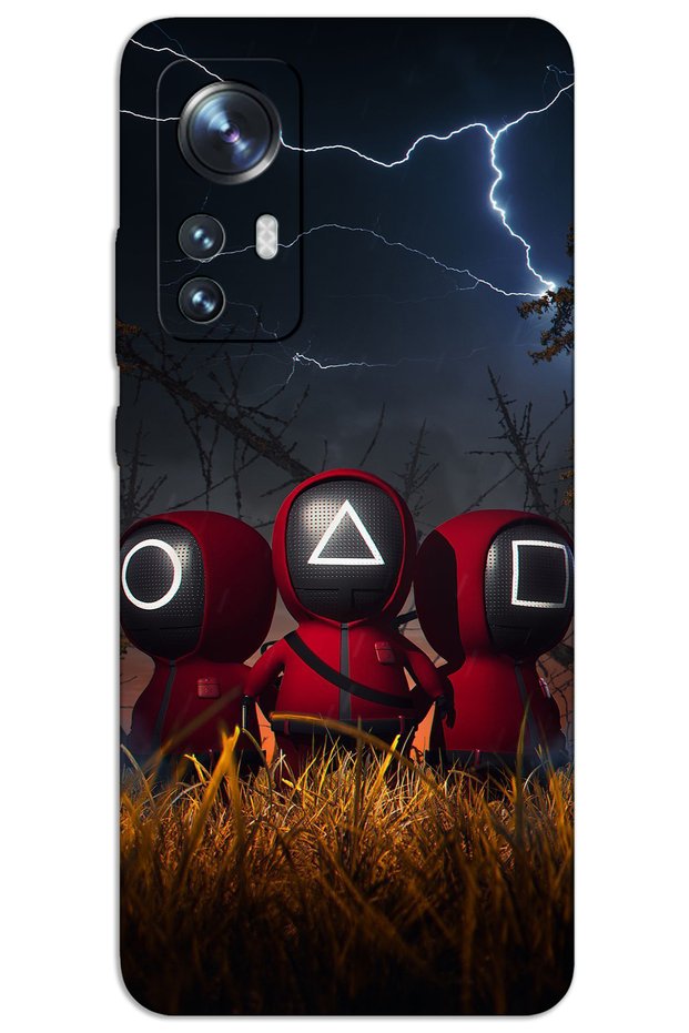 Xiaomi Mi 12 Case Hd Pattern Printed Back Cover - Squid Game Minion