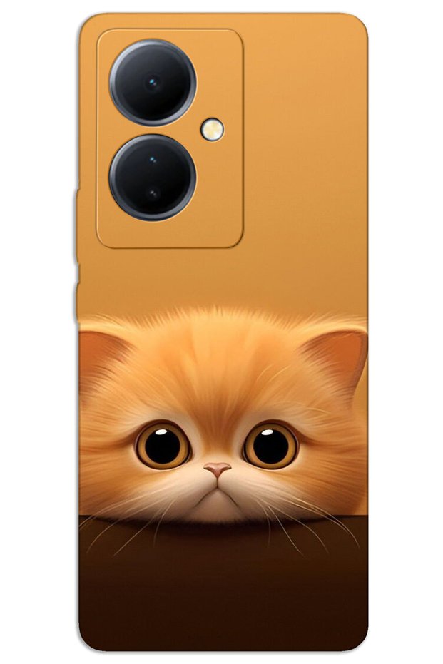 Vivo V29 Lite 5g Case Hd Pattern Printed Back Cover - Yellow Kitten