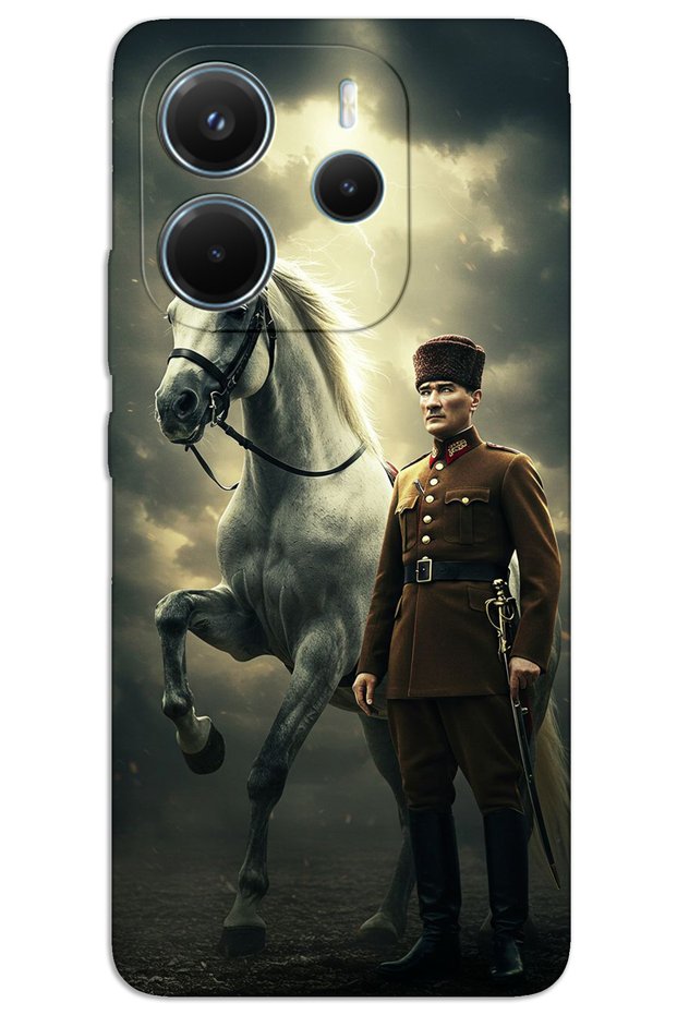 Xiaomi Redmi Note 14 Case Hd Pattern Printed Back Cover - Ataturk Lightning