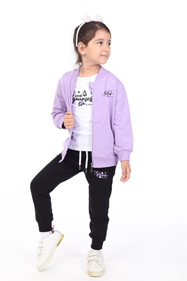 Girl's 3-Piece Printed Tracksuit Set