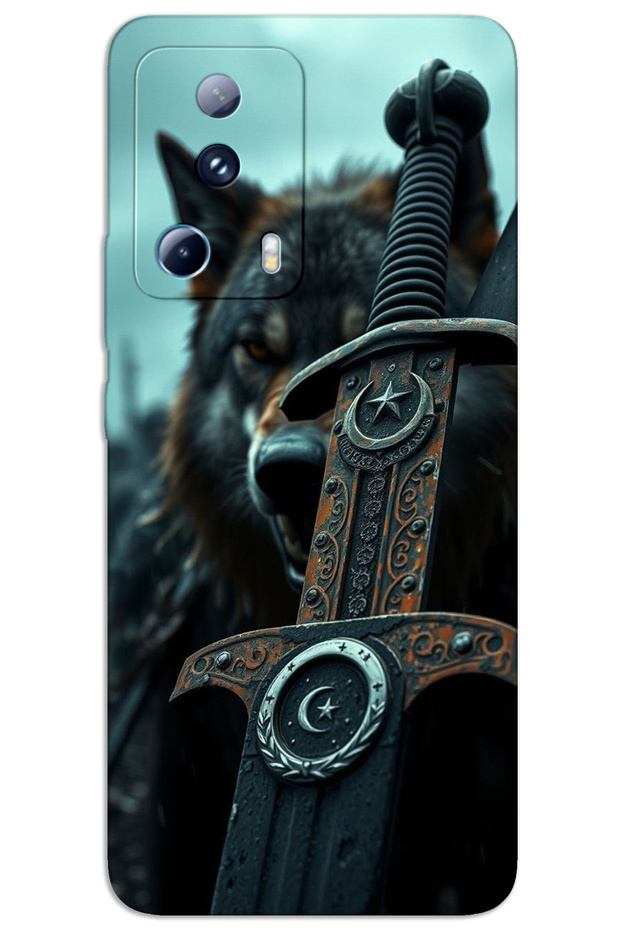 Xiaomi Mi 13 Lite Case Hd Pattern Printed Back Cover - Moon Star Sword