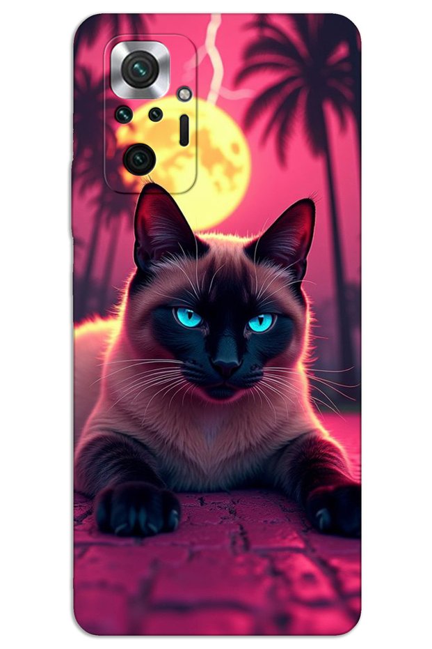 غطاء خلفي مطبوع بنمط HD لهاتف Xiaomi Redmi Note 10 Pro - Gergin Cat