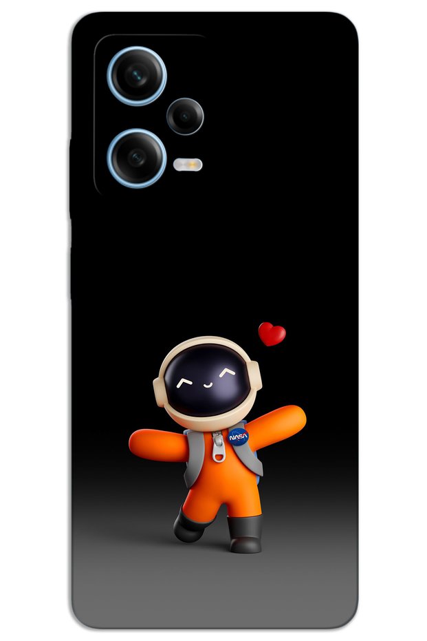 Xiaomi Redmi Note 12 5g Case Hd Pattern Printed Back Cover - Astronaut Heart
