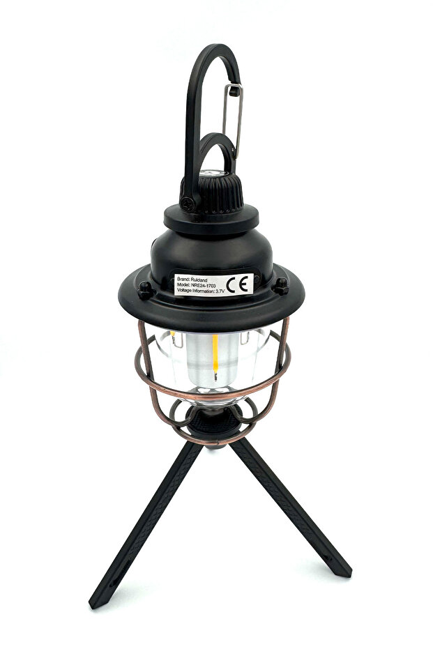 Hag Ayaklı Retro Kamp Lambası Asılabilir Işık Rengi ve Şiddeti Ayarlı Çadır Aydınlatma - 6