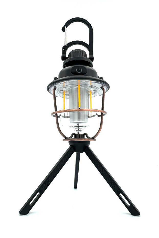 Hag Ayaklı Retro Kamp Lambası Asılabilir Işık Rengi ve Şiddeti Ayarlı Çadır Aydınlatma - 3