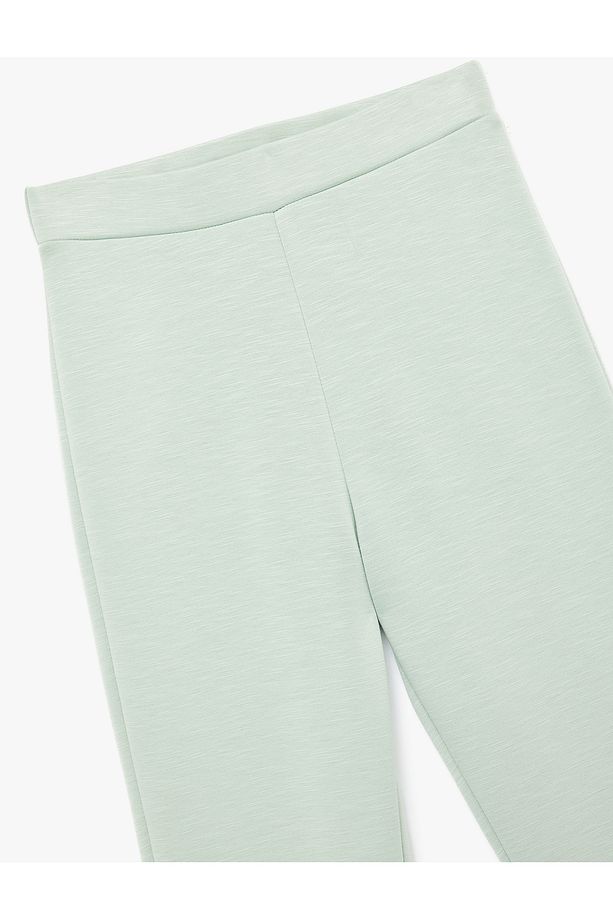 Scuba Kumaş Slim Fit İspanyol Paça Pantolon - 3