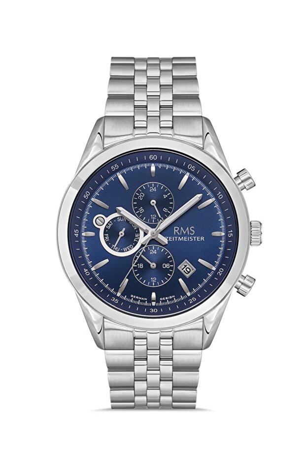 Zeitmeister Rms.1.Ag1163.08 All Functions Steel Band with Active Crystal Glass Steel Case 5 Atm S
