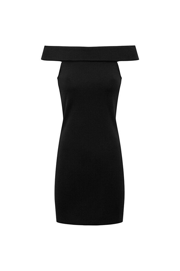 Straplez Yaka Mini Elbise - 2