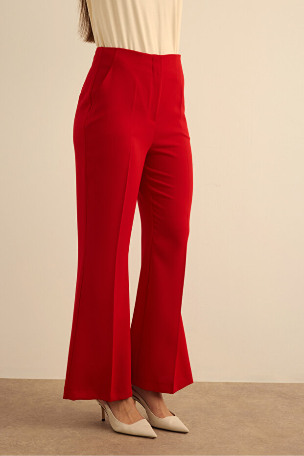 İspanyol Paça Dokuma Pantolon - 4