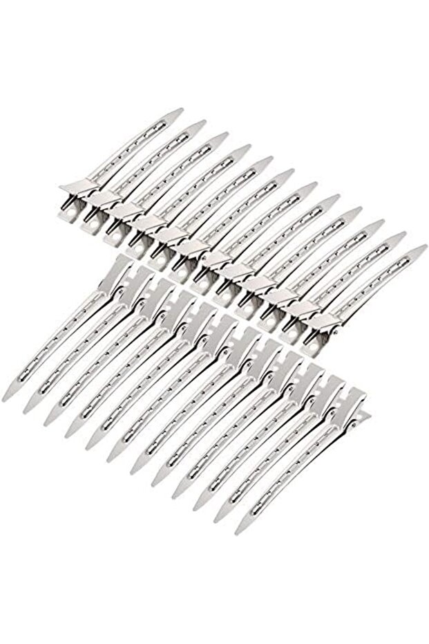 24 Pieces Metal Duck Tooth Hair Clips, 9cm Metal Hair Pins