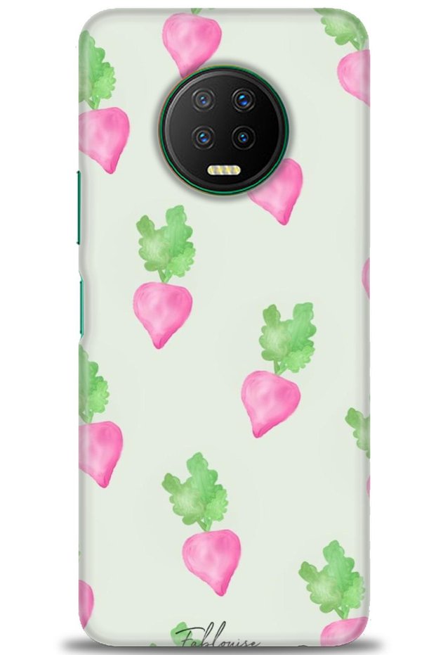 Infinix Note 7 Case Hd Printed Case - Pink Carrots + Full Screen Protector