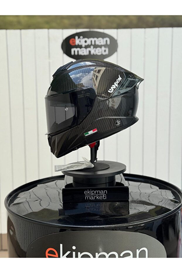 CARBON FİBER FULFACE KASK DÜZ DESEN - 3