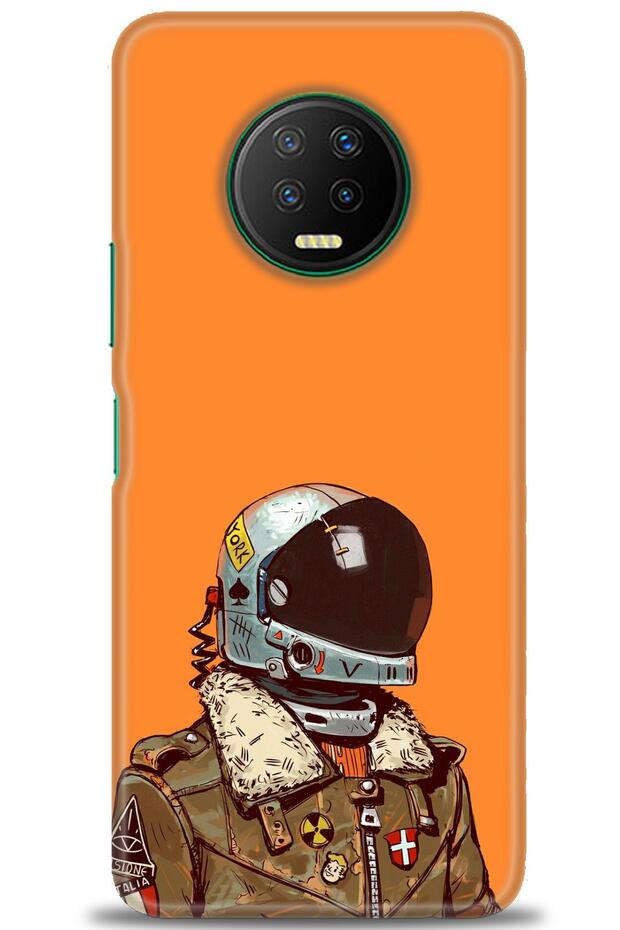 Infinix Note 7 Case Hd Printed Case - Orange Astronaut