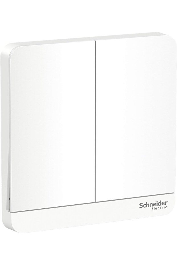 E8332L1_WE AvatarOn White - 1-way plate switch 2 gang - 16AX - White