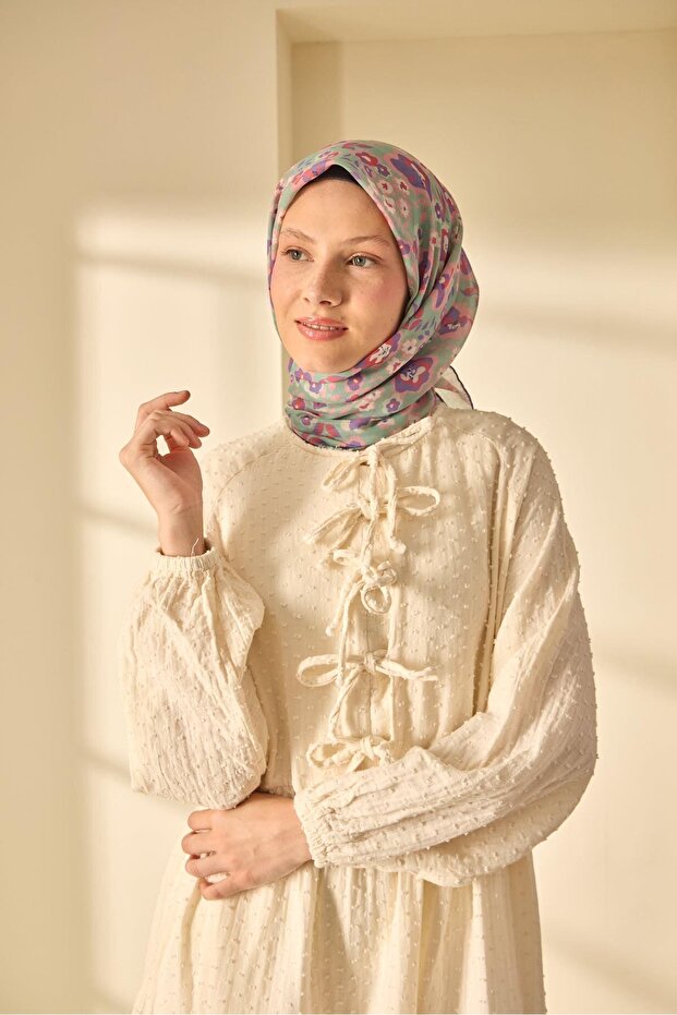 Mine Desen Soft Pamuk Eşarp - 2